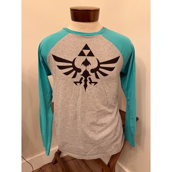 The Legend of Zelda Men's Long Sleeve Baseball Shirt Size Large - Picture 1 of 3